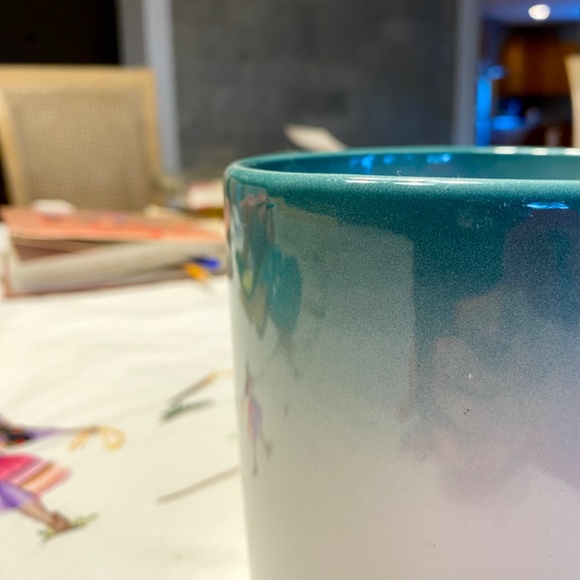 Teal and Cultured Pearl Ombré Ceramic Planter - Picture 3 of 3